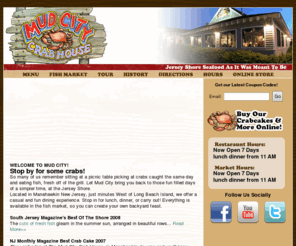 mudcitycrabhouse.com: Mud City Crab House | Seafood serving Manahawkin, LBI NJ
Located in Manahawkin New Jersey, just minutes West of Long Beach Island, we offer a casual and fun dining experience. Order our excellent seafood to go as well!