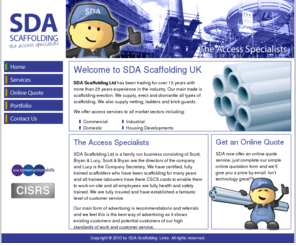 scaffoldinguk.co.uk: SDA Scaffolding UK Ltd - Scaffold and Access Specialists
SDA Scaffolding are the UK leaders in scaffold and access solutions. We provide a complete service and we are very competitive on price.