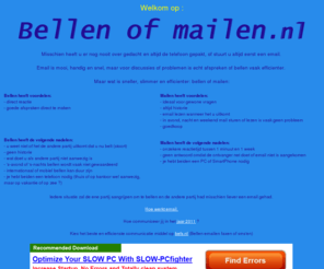 bellenofmailen.nl: bellenofmailen.nl : wat is sneller, slimmer en efficienter: bellen of mailen
