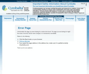 stepsforhealthierliving.com: Cymbalta (duloxetine HCl): Error Page
The page you were looking for could not be found.