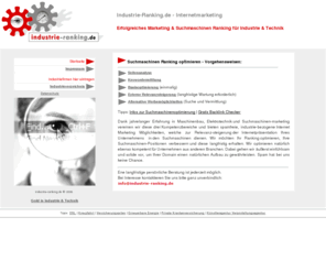 industrie-ranking.de: Suchmaschinenranking & Internetmarketing für die Industrie
Suchmaschinen-Ranking / Marketing für Industriefirmen und andere Branchen