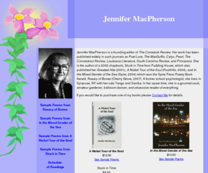 jennifermacpherson.com: Jennifer MacPherson - Poetry Books
Find poems and books by Jennifer MacPherson.