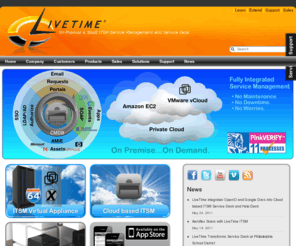 livetime.net: On-Premise & SaaS ITSM Service Desk
SaaS & Cloud based ITSM, Help Desk, Service Desk and Enterprise Service Management Software using ITIL 3, open standards and a Web 2.0 interface.