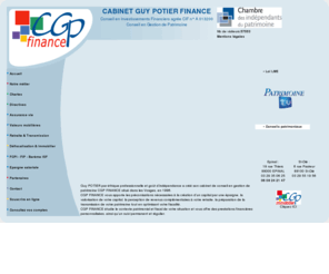 cgpfinance.net: CGP Finance | Conseiller en Investissements Financiers
Cabinet Guy Potier Finance, conseils en investissements financiers, gestion de patrimoine et vente ou location de biens immobiliers.