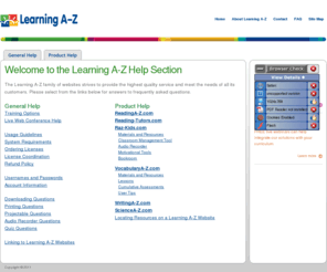 espanola-z.com: Learning A-Z Help
LearningA-Z.com produces online teaching materials for the elementary classroom. Printable worksheets, activities lesson plans for preschool, kindergarten, first grade, second grade, and third grade.