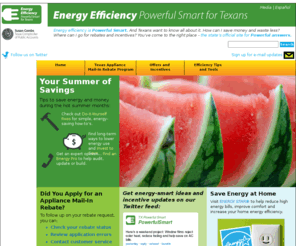 texaspowerfulsmart.com: Texas Powerful Smart
The state of Texas consumer energy portal for energy efficiency tips and renewable energy information, powered by the Texas Comptroller of Public Accounts State Energy Conservation Office.