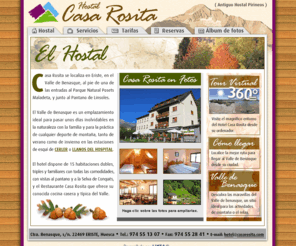 casarosita.com: Hotel Casa Rosita - Valle de Benasque y Cerler - Eriste - Huesca - Spain
Hotel Casa Rosita - Valle de Benasque y Cerler - Eriste - Huesca - Spain