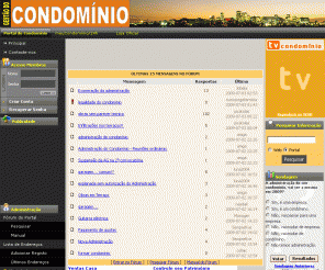 gestaodocondominio.pt: Gestão do Condomínio.NET - O Portal do Condomínio - Administração e Gestão do Condomínio - Propriedade Horizontal - A maior e melhor fonte de informação online
Tudo o que necessita saber para a administração e gestão do condominio, propriedade horizontal, com fórum de discussão, guia do administrador, minutas, directório de empresas, legislação, conselhos práticos, informação importante e software de gestão de condomínios.