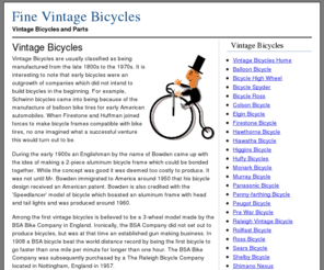 fine-vintage-bicycles.com: Fine Vintage Bicycles — Vintage Bicycles and Parts
Vintage Bicycles and Parts