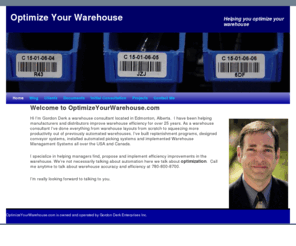 optimizeyourwarehouse.com: Warehouse Consultant in Western CanadaOptimize Your Warehouse | Helping you optimize your warehouse
 Optimize Your Warehouse -  