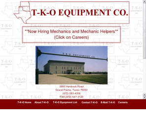 tkoequip.com: T-K-O Equipment Co.
Buying, selling, or leasing construction equipment wherever you are.