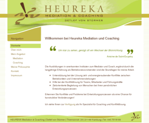 heureka-mediation.de: Willkommen bei Heureka Mediation und Coaching
HEUREKA - Mediation und Coaching - Detlef von Stürmer