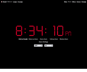 internetalarmclock.mobi: Online Alarm Clock
Online Alarm Clock - Free internet alarm clock displaying your computer time.