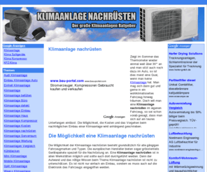 klimaanlage-nachruesten.info: • Klimaanlage nachrüsten | Der große Klimaanlagen Ratgeber
Klimaanlage nachrüsten? Hier finden Sie alle Infos zum Thema Klimaanlage nachrüsten.