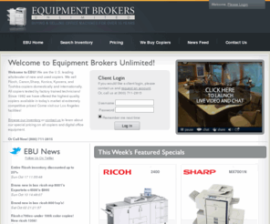 sellmycopier.com: Welcome to EBU: Equipment Brokers Unlimited
Equipment Brokers Unlimited has been Buying & Selling Office Machines For Over 15 Years