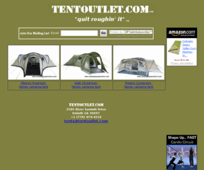 tentoutlet.com: tentoutlet.com - High Quality Camping Tents
tentoutlet offers high quality camping, backpacking and hiking tents at discount prices with fre shipping in the continental US