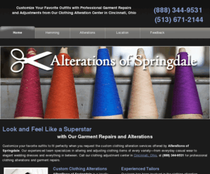 alterationsofspringdale.com: Alterations of Springdale | Springdale, OH - Mobile Edition
Call our clothing adjustment center in Cincinnati, Ohio, at (888) 344-9531 for professional clothing alterations and garment repairs.