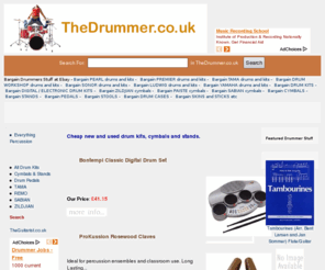 thedrummer.co.uk: Cheap new and used drum kits, cymbals and stands.
Cheap new and used drum kits, cymbals and stands.