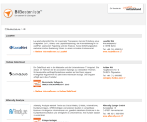 bi-bestenliste.de: BI-Bestenliste.de - Die besten BI-Lösungen
Die besten BI-Lösungen