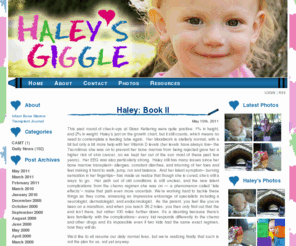 haleysgiggle.com: Haley's Giggle
Haley's infant bone marrow transplant for Congenital Amegakaryocytic Thrombocytopenia