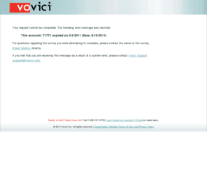 icsroi.com: Vovici - WSSubmit
Vovici provides internet survey software tools for customer satisfaction, marketing research, skills assessment, course evaluations, product registrations, website feedback, and general polling.