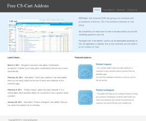 1clue.com: CS-Cart Addons - Site
CS-Cart Addons, Useful CS-Cart addons, free CS-Cart modifications addons skins and templates, products orders users promotions modifications and much more.