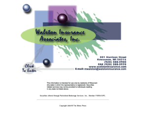 walstoninsurance.com: Home of  Walston Insurance Associates, Inc.
independent insurance agency, personal, business and financial coverage