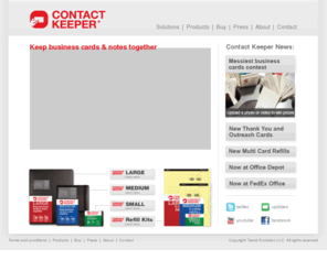 contactkeeper.biz: Contact Keeper
Keep business cards and notes together.  Get Organized.  Get Contact Keeper.