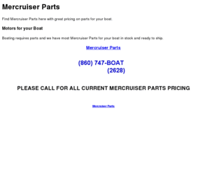 mercruiserpart.org: Mercruiser Parts | Marine Engines | Marine Motors | Boat Engines
Find Mercruiser Parts here with great pricing on motors for your boat.
