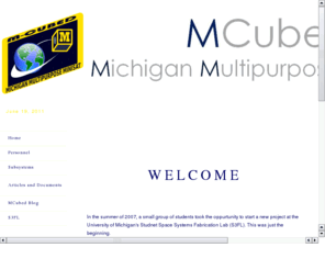 umcubed.org: University of Michigan: CubeSat Program
University of Michigan CubeSat Program aims to design, build, test and fly an imager satellite.