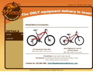 moabbikerentals.com: Moab Rentals and Delivery
Moab Bike Rentals and Delivery in Moab, UT.  We also rent and deliver waverunners.