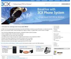 3cx.fr: PABX-IP - 3CX  PABX-IP pour Windows
3CX IP PABX for Windows– vous offre un SIP – PABX IP facile à utiliser et prêt à l’emploi. Téléchargez l’édition GRATUITE dès aujourd’hui et ne dépendez plus du réseau téléphonique propriétaire !