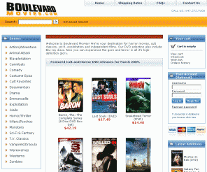 boulevardmovies.com: Horror Movies, Sci-Fi, Cult Classics and Exploitation Films on DVD

Buy hard to find horror, science fiction (sci-fi), cult classics and independent films on DVD.