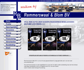 schadeverleden.com: Welkom bij Autobedrijf Remmerswaal en Blom in Alphen a/d Rijn
De auto of occasion dieu zoekt staat bij Autobedrijf Remmerswaal en Blom in Alphen a/d Rijn...