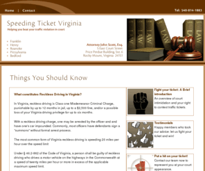 speedingticketvirginia.com: Speeding Ticket Virginia | Reckless Driving in Franklin County, VA
Franklin County, Virginia: Attorney at Law helps beat speeding tickets and reckless driving offenses. Information on Speeding Ticket Laws in Virginia.