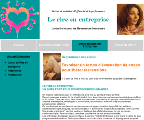 rire-entreprise.com: Coeur de Rire - Rire en entreprise : un outil clé pour les ressources humaines - Teambuilding - Clémentine Dunne
Association Coeur de Rire Paris : Prestations et Références, Le rire outil-clé pour l'entreprise - coeurderire.com