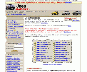 jeep-classifieds.com: Used Jeep Classifieds: Parts - Dealers - Cherokee - Wrangler - Liberty - CJ - Scrambler and more
