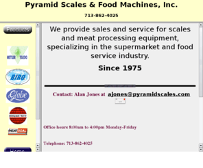 pyramidscales.com: Main Page
We provide sales and service for scales and meat processing equipment, specializing in the supermarket and food service industry.

 