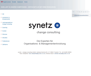 synetz-cc.de: synetz – change consulting, remote  teams, executive coaching, systemisch, komplementär, Großgruppe,  Changenformationsmanagement
