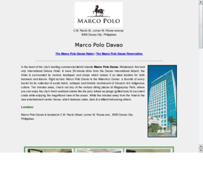 marcopolodavao.net: Marco Polo Davao
Marco Polo Davao, Mindanao's first and only International Deluxe Hotel