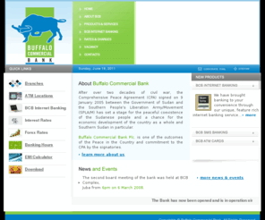 buffalocommercialbank.com: Buffalo Commercial Bank
Buffalo Commercial Bank - New Bank in Sudan provides loans, deposits, sms banking, internet banking.