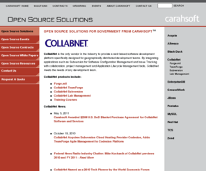 collabnetfederal.com: CollabNet Government GSA: Agile Application Lifecycle Management, Forge.mil, Subversion
Carahsoft is the trusted government solutions provider of information technology products, consulting services and training to our government and commercial customers.
