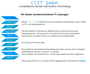 ccit.de: CCIT GmbH Netzwerktechnik Installationen Server Exchange Backup
Die CCIT GmbH (Competence Center Information Technologie) ist Ansprechpartner für PC-Service, Netzwerke, Server, Software, Hardware und vieles mehr im Großraum Stuttgart mit Sitz in 73734 Esslingen...