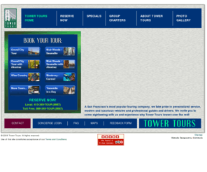 towertours.com: Tower Tours for Bus Tours of San Francisco and Northern California Sightseeing
San Francisco's most popular touring company takes pride in personalized service, modern and luxurious vehicles and professional guides and drivers. Come sightseeing with us.