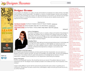 designerresumes.org: Designer Resume, Sample Designer Resumes
Designer resume samples available for free, various examples of designer resumes like graphic designer, 3d designer are provided here. Get an idea to write impressive sample designer resumes.