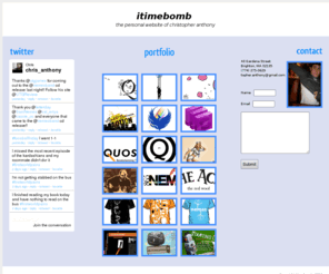 itimebomb.net: itimebomb
a website designed to host the portfolio and contact information of christopher anthony and i time bomb design.