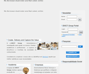 swotgroup.com: SWOT Group
SWOT Group - Orientação e apoio a Teses, estudos de mercado e consultoria