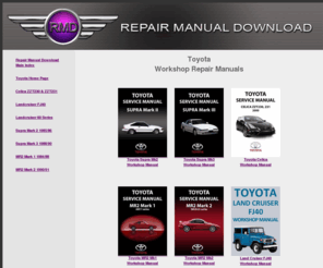 toyotarepairmanual.com: Toyota Repair Manuals
We are dedicated to offering the best Toyota workshop repair manuals available for instant download. In most cases, our repair manuals are factory publications. This means they are the exact same manuals that were issued to all Toyota Dealer technicians .....