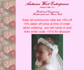 autumnwest.com: Communion Veils by Autumn West
communion veils, first communion veils, holy communion veils