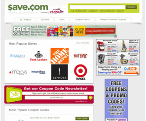 save.com: Coupon Codes and Promotional Codes - Save.com
Find official coupon codes that work! Save money at your favorite online stores. Find coupon codes by store name or by shopping category.